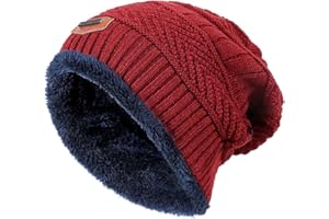 HINDAWI Winter Beanie Hat for Boys Girls (5-14 Years) Slouchy Beanie Windproof Warm Knit Kids Skull Cap