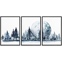 SIGNWIN 3 Piece Framed Canvas Wall Art Abstract Mountain Canvas Prints Home Artwork Decoration for Living Room,Bedroom - 16