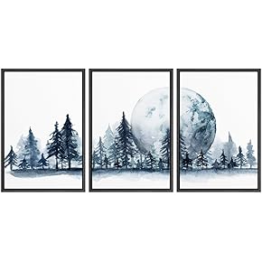 SIGNWIN 3 Piece Framed Canvas Wall Art Abstract...