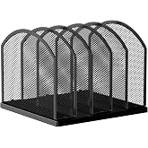 Gawerk 5-Section Vertical Desktop Organizer, 5-Section Mesh File Folder Stand Sorter for Office Home Classroom Organization