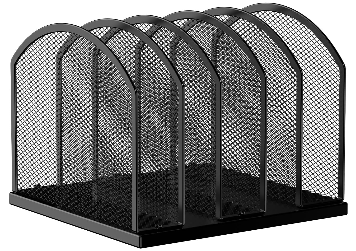 Photo 1 of Gawerk 5-Section Vertical Desktop Organizer, 5-Section Mesh File Folder Stand Sorter for Office Home Classroom Organization (1, Black)
