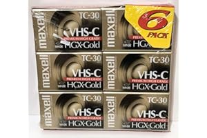 Maxell VHS-C Camcorder, HGX-Gold TC-30, 6-Pack