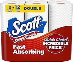 Scott Paper Towels, Choose-A-Sheet, 6 Double Rolls = 12 Regular Rolls (108 Sheets Per Roll)