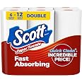 Scott Paper Towels, Choose-A-Sheet, 6 Double Rolls = 12 Regular Rolls (108 Sheets Per Roll)