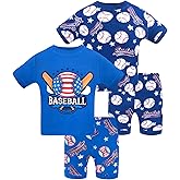 DAUGHTER QUEEN Boys Summer Pajamas Set 4 Pieces 100% Cotton Sleepwear Size 18 Months-12 Years