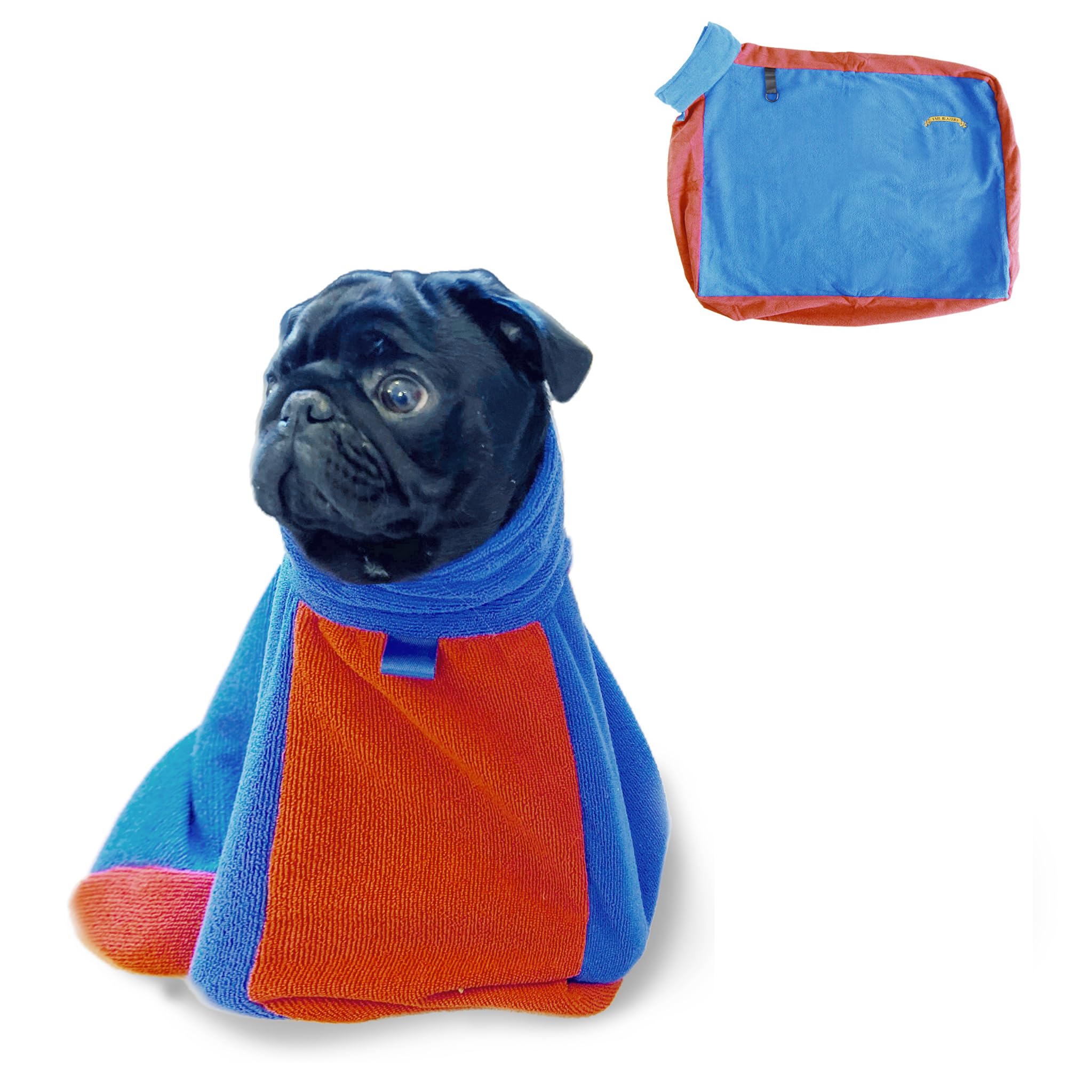 TAIL BLAZERS Quality Dog Drying Bag. Keep Dry and Warm After Bath or Walk. Protects Home and Car From Wet and Mud. Extra Soft Microfibre Doggy Towel Bags. Dogs Grooming Accessories. XL Blue Brown