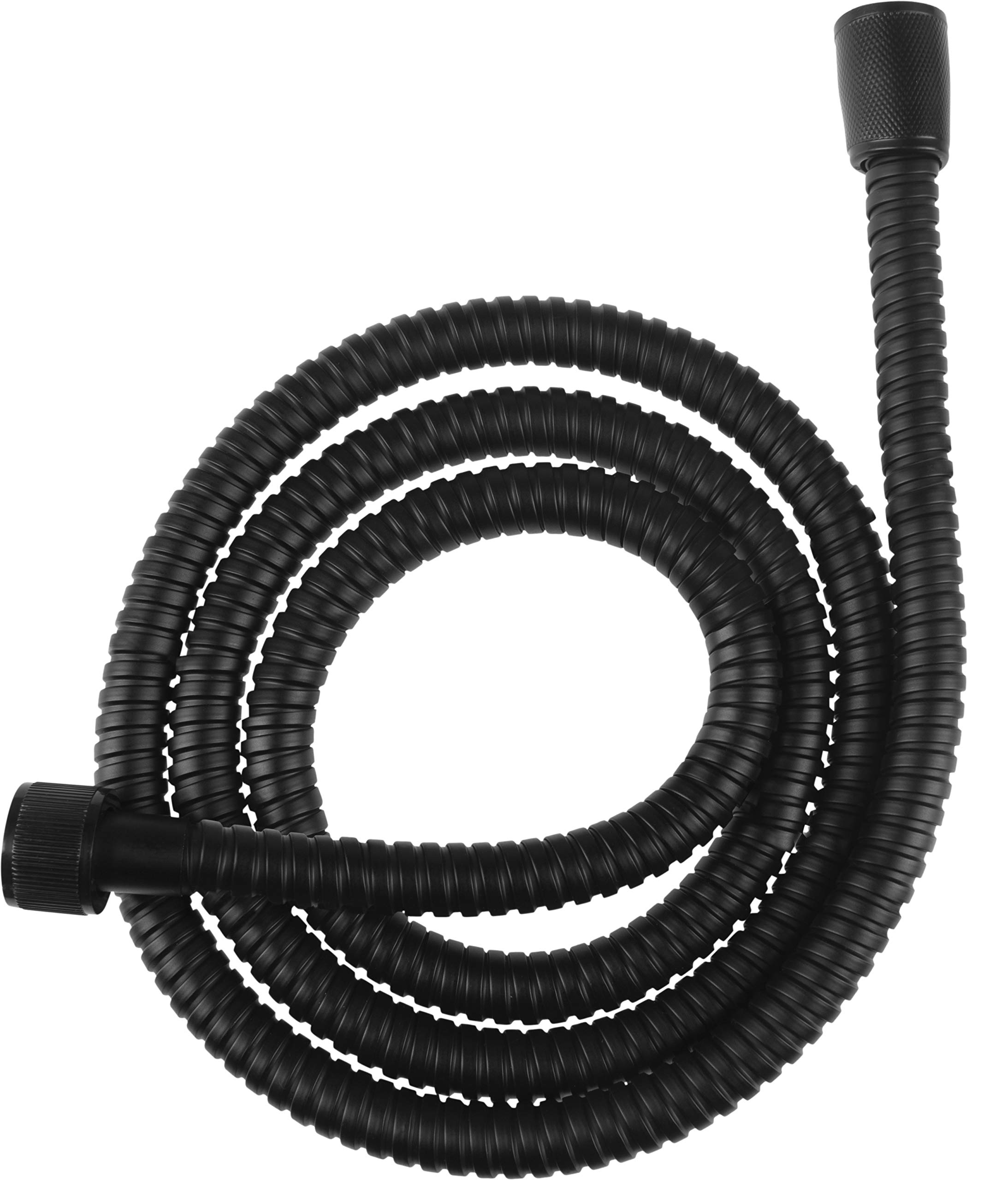 Cornat Noir TECB3375 150 cm Length Stainless Steel Matt Black Extremely Durable 1/2 Inch Connection Hose for Shower and Bath