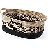Dog Toy Basket Woven Baskets for Organizing Rope 22"X11"X7.9" Large Storage Basket with Handle Cute Cotton Nursery Gift Dog Toy Bins Organizer-Light Beige