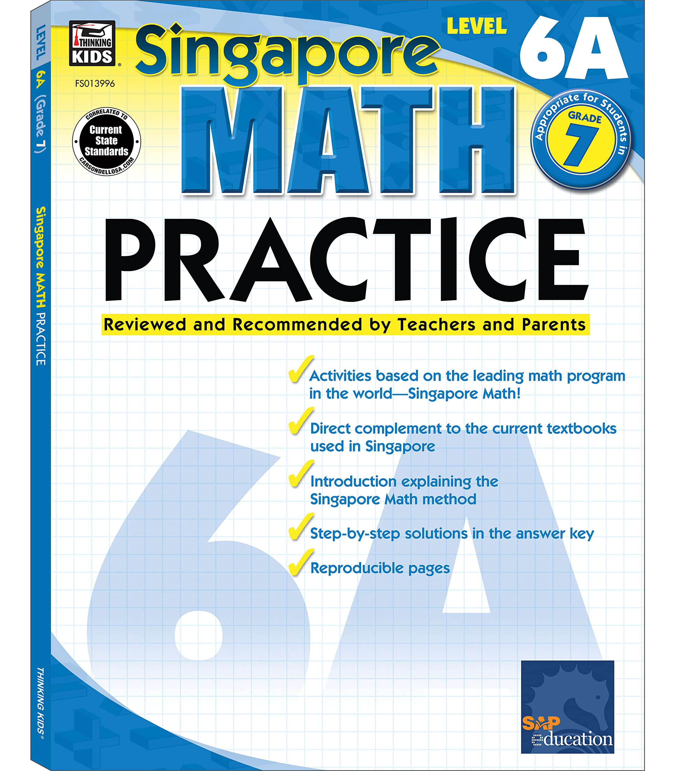 amazon com singapore math level 6a math practice workbook for 7th grade paperback ages 12 13 with answer key 2015768239966 frank schaffer publications not available na books