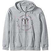 Aries Description Apparel Men Women Funny Zodiac Sign Gift Zip Hoodie
