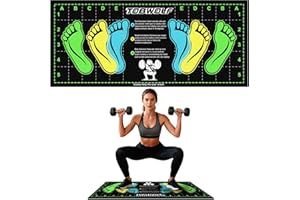 31.49'' X 13.77'' Non-Slip Squat Mat with Foot Position, Pro-Grade Exercise Mat Great for Squats, Leg and Ab Workouts, Improv