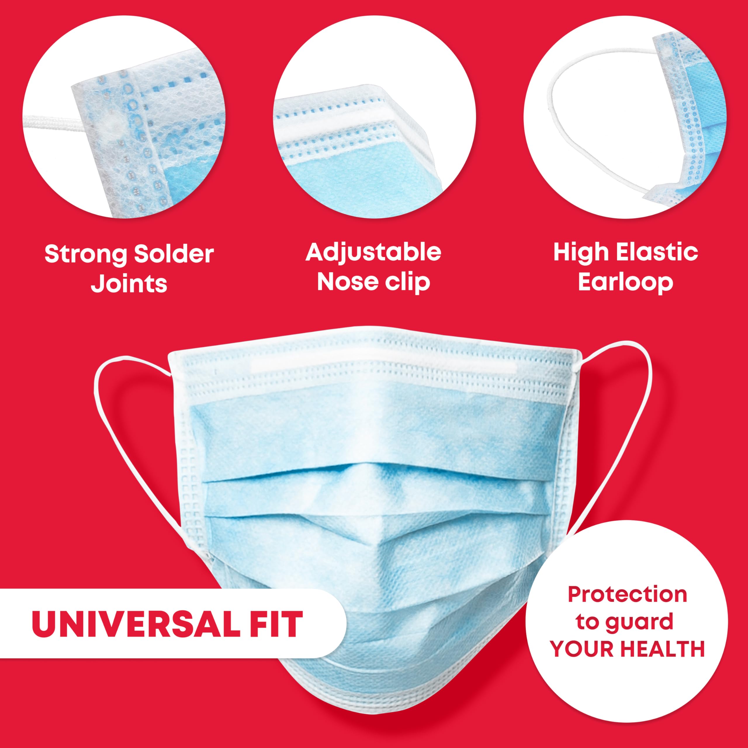Mua 3-ply Disposable face Masks, Ear Loop Breathable Particle Mask ...