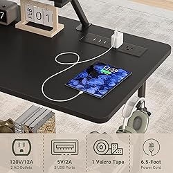 Height Adjustable Standing Desk with Power Outlets
