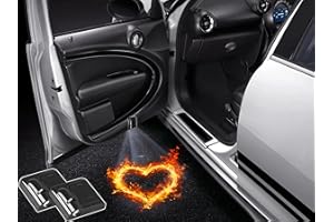 NewL 2 Pcs Led Car Door Welcome Light Logo for Red Fire Heart Symbol Projector Lights Ghost Shadow Light