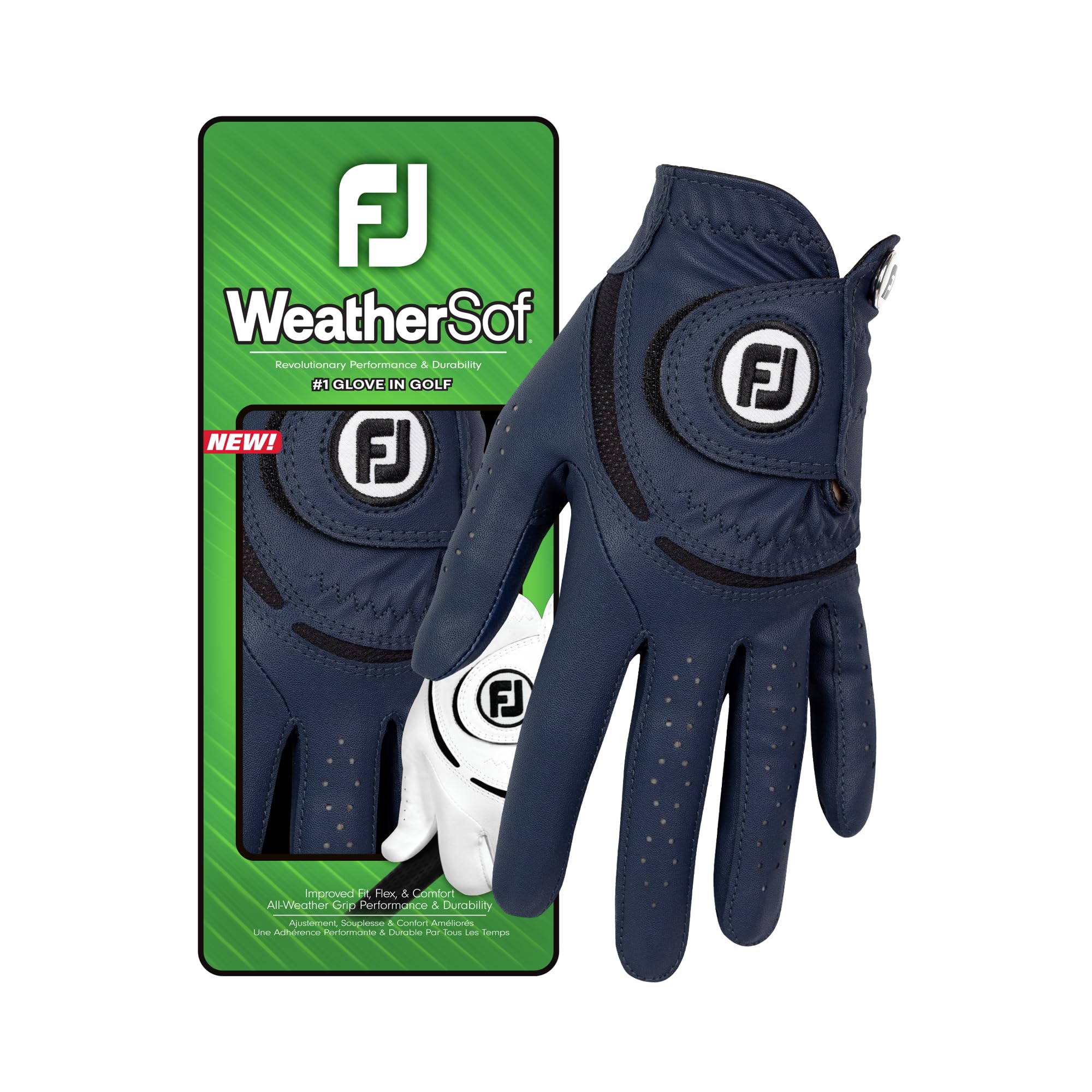 FootJoy WeatherSof Women's Golf Glovee, Left Hand (for Right Handed Golfer), Navy, M-L EU