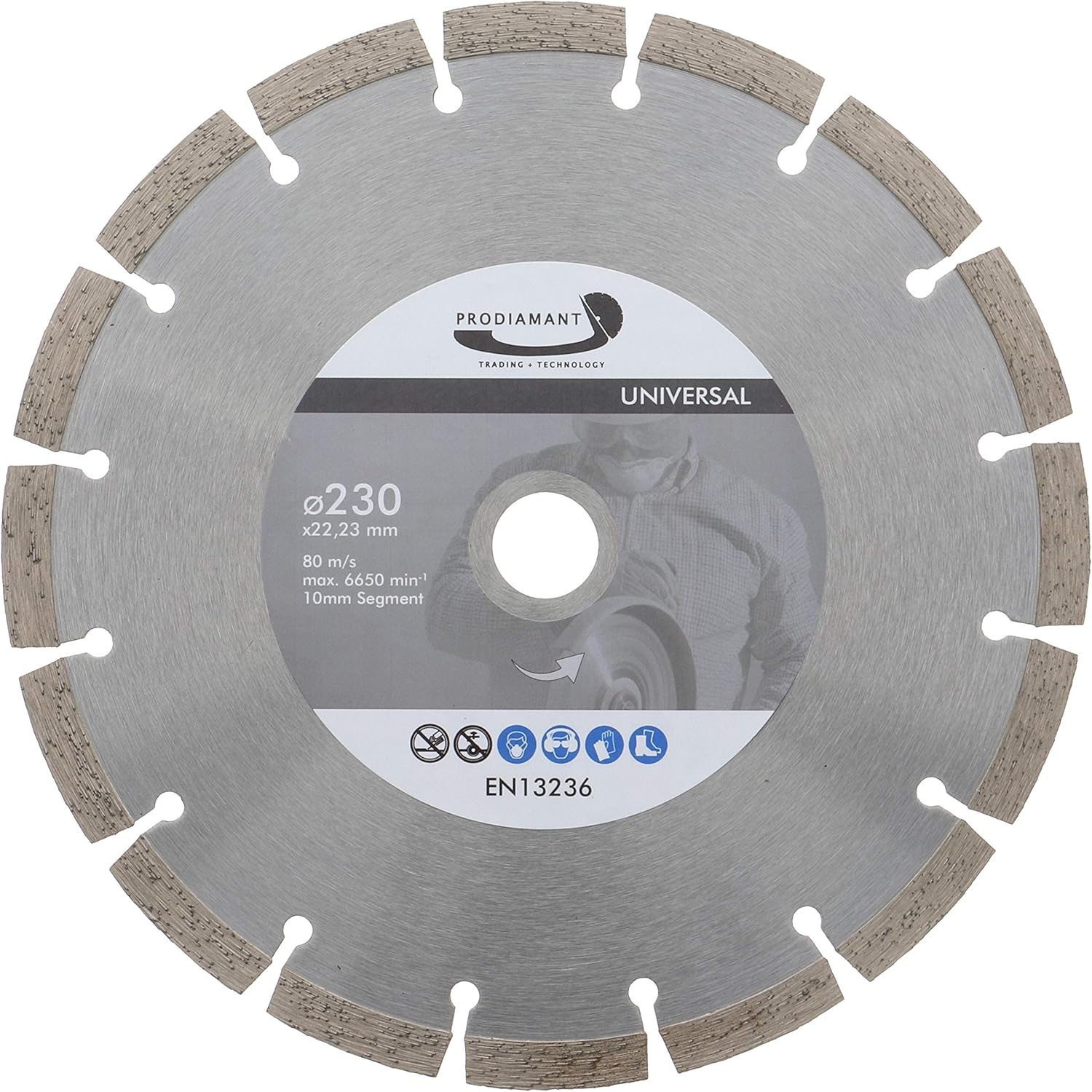 PRODIAMANT Disco de corte de diamante, 230 x 22,2 mm, 10 mm, segmento PRODIAMANT Disco de corte de diamante, 230 x 22,2 mm, 10 mm, segmento