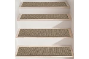 BEQHAUSE Stair Treads for Wooden Steps 28inX9in, Carpet Stair Treads Non Slip Indoor, Machine Washable Stair Runners for Kids Elders and Pets, Carpet for Stair Rugs Mat, TPE Backing, 15pcs, Taupe