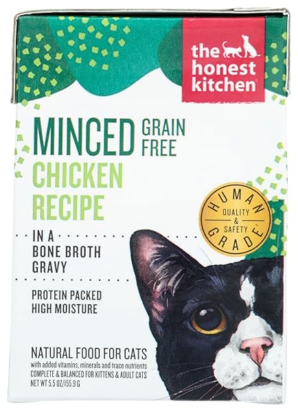 THE HONEST KITCHEN MINCED GRAIN FREE CHICKEN RECIPE IN BONE BROTH GRAVY WET CAT FOOD