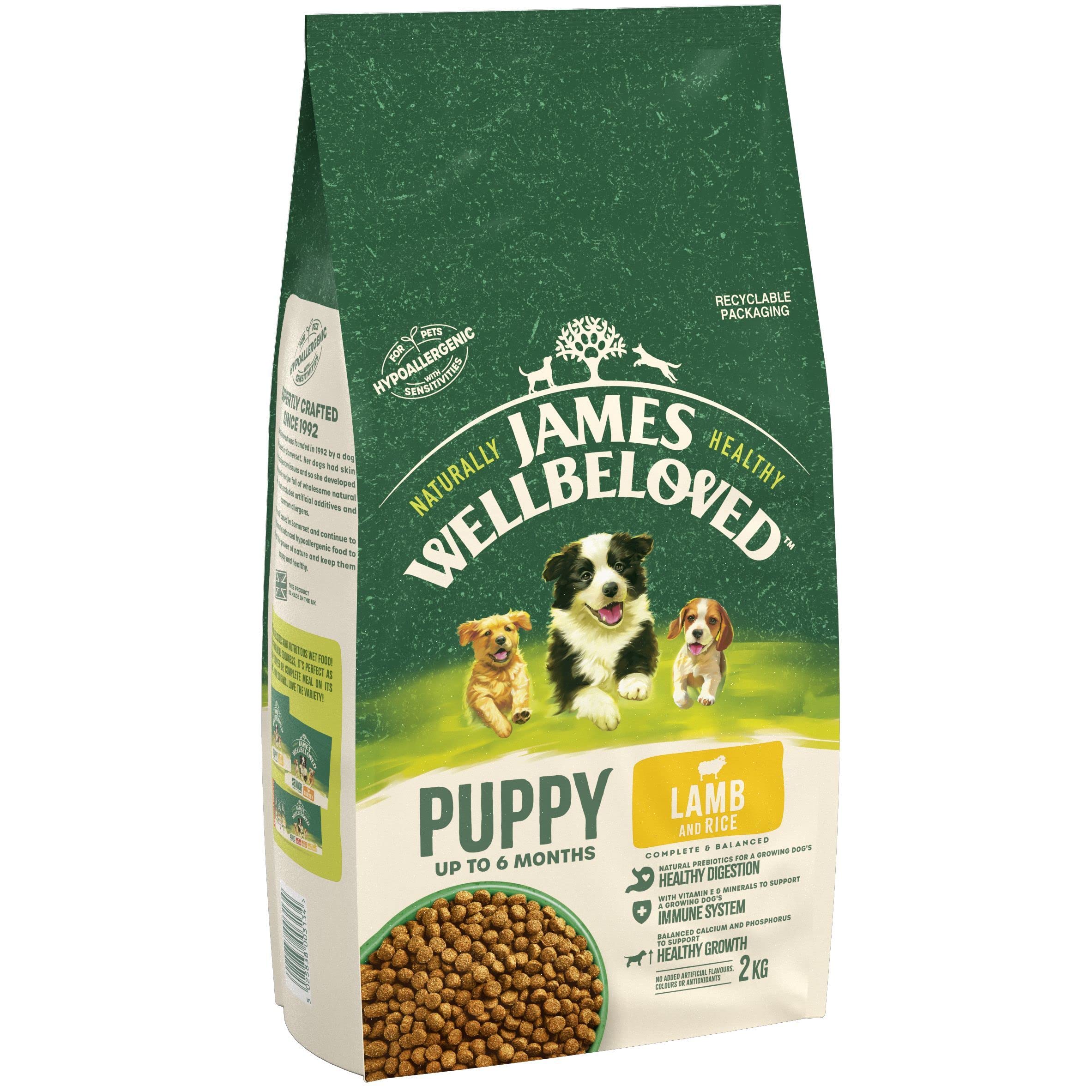 James Wellbeloved Puppy Lamb & Rice 2 kg Bag, Hypoallergenic Dry Dog Food