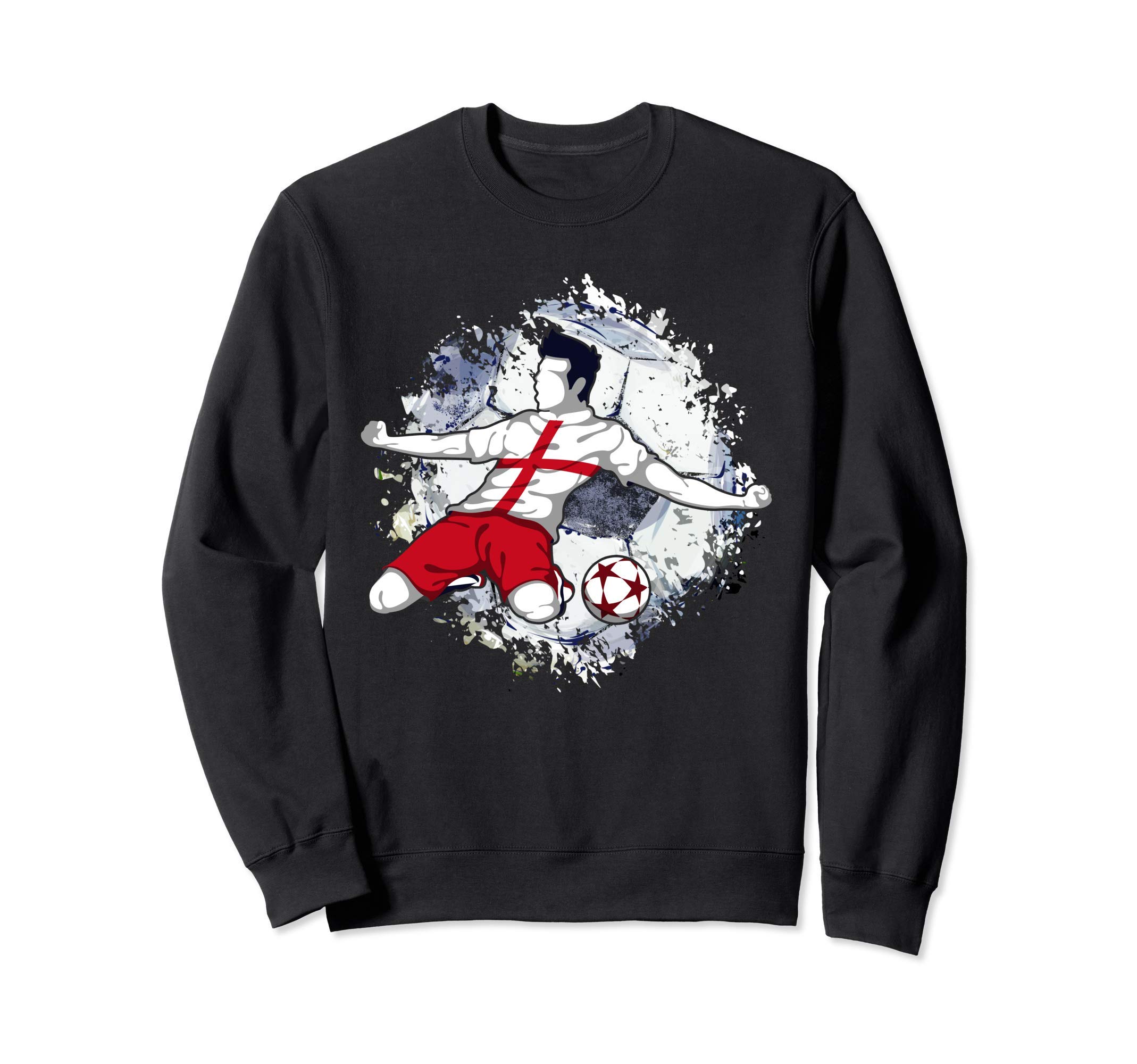 England Soccer English National Flag Football Striker Art Sweatshirt