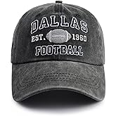 Brfmholfa Football Embroidered Baseball Hat, Adjustable Unisex Cotton Football Baseball Cap