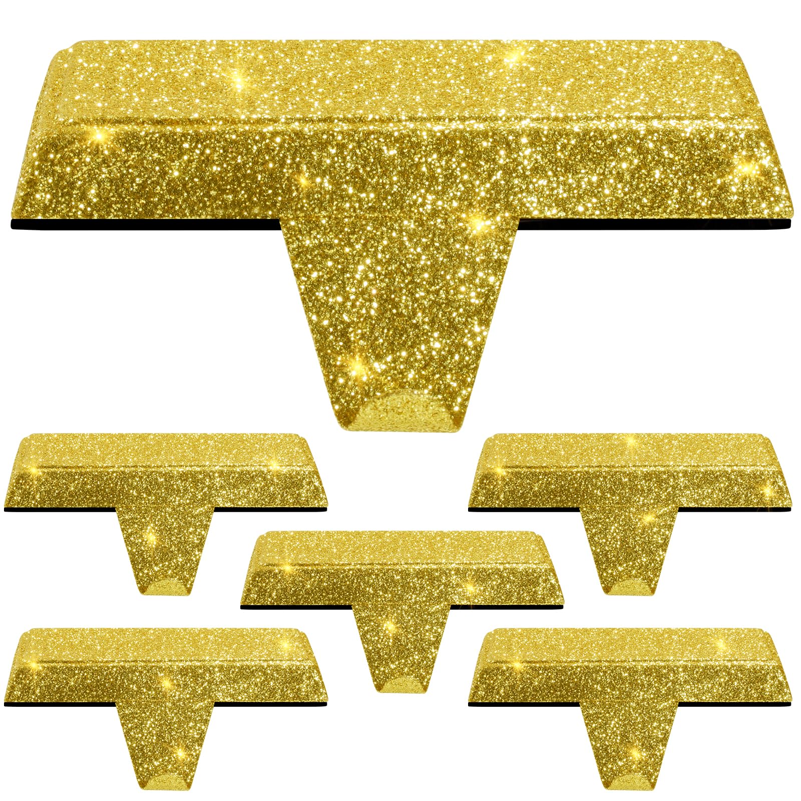 Photo 1 of [Glitter] Stocking Holders for Mantle Gold - Set 6, Metal Christmas Stocking Holder, Weighted Stocking Hangers with Non-Slip Protective Pad, Flat Stocking Holders for Mantle | TV Stand | Staircase