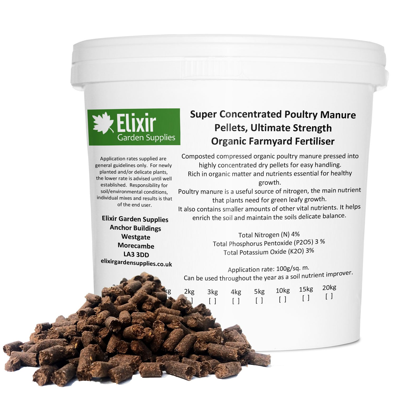 Elixir Gardens ® CHICKEN/POULTRY MANURE ORGANIC FERTILISER PELLETS