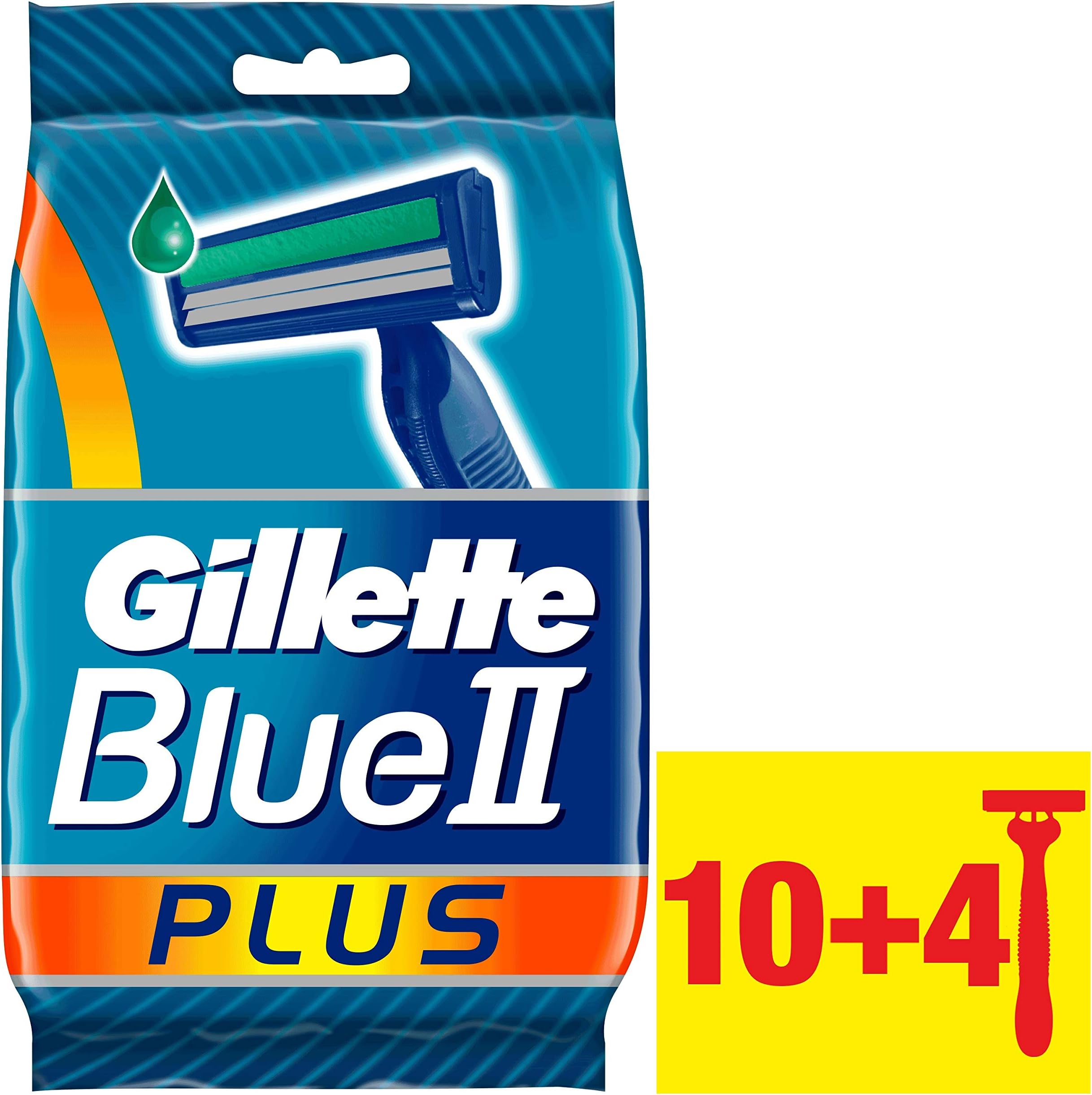 Gillette Blue II Plus Men’s Disposable Razors, 10+4 count