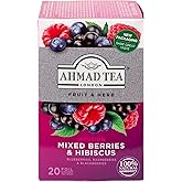 Ahmad Tea Herbal Tea, Mixed Berries &amp; Hibiscus Teabags, 20 ct (Pack of 1) - Decaffeinated &amp; Sugar-Free
