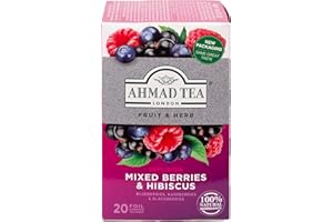 AHMAD TEA Mixed Berries & Hibiscus Herbal Tea,20 Count