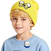 WOOCARE Beanie for Men Women,Unisex Cuffed Yellow Beanies Embroidered Winter Beanies Hats,Adventure Cosplay Hat for Halloween Easter Costume Accessory