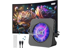 Qoosea CD Player DVD Player for TV All Region Free with Audio USB Output DVD CD Player Recorded Disc Player with Remote Control Supports MIC & Built-in PAL & NTSC System Coaxial Port for TV Connect