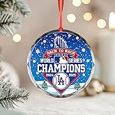 Baseball Champions Ornament | Back to Back Champions 2024-2025 | Personalized Sports Fan Ornament | Baseball (Glass, 1)
