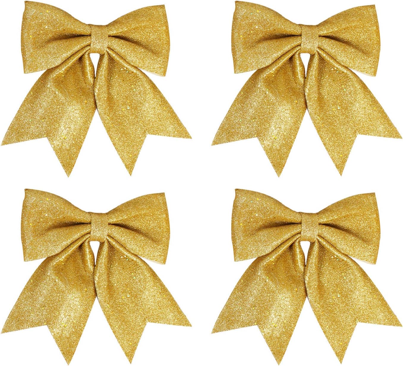 Bows & Ribbons - 4 Pack Christmas Bows Christmas Decorative Bows for Wreath Garland Xmas Tree Topper, 5.5inch (Gold)