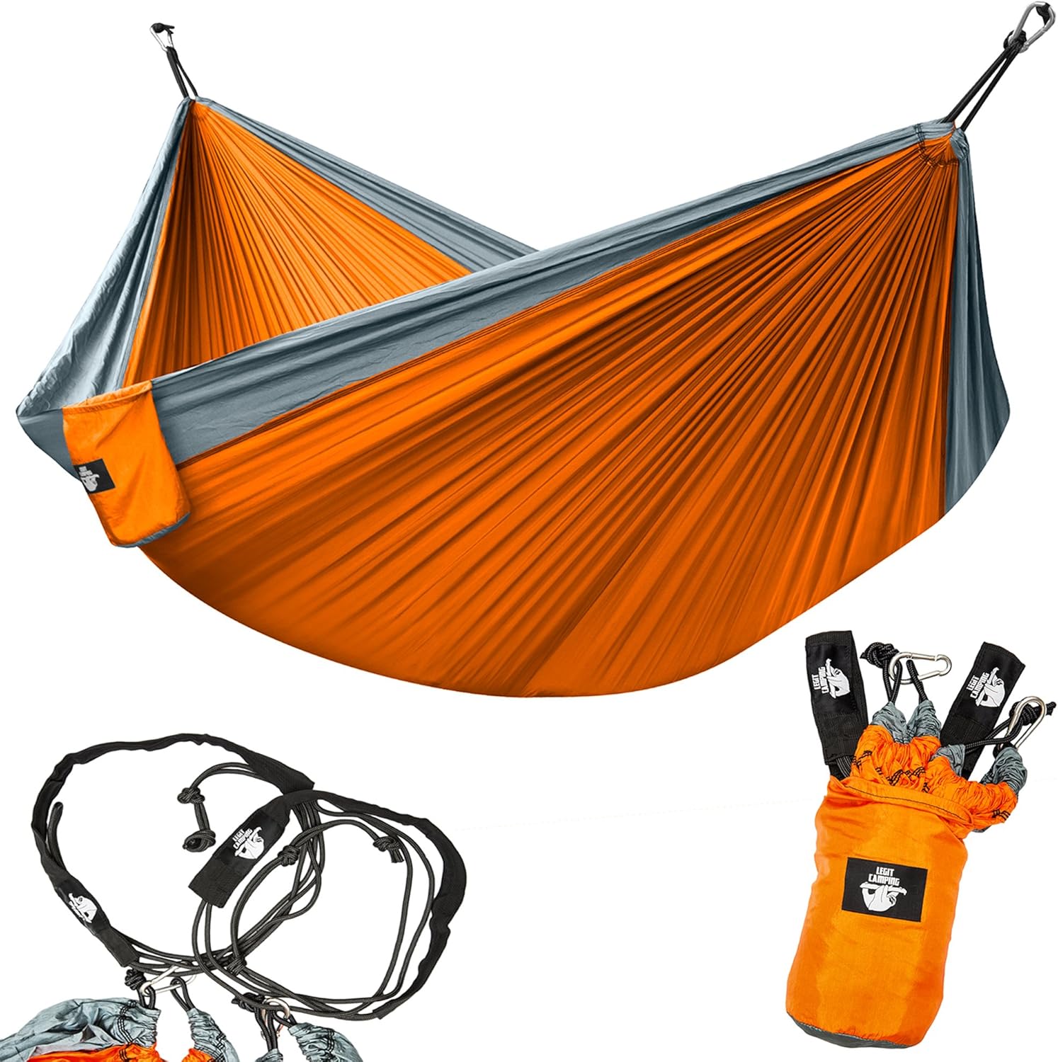 Double Hammock Beach Backpacking Travel Yard Gear Includes Nylon Straps