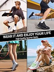 Airacker Athletic Quarter Socks with Cushion