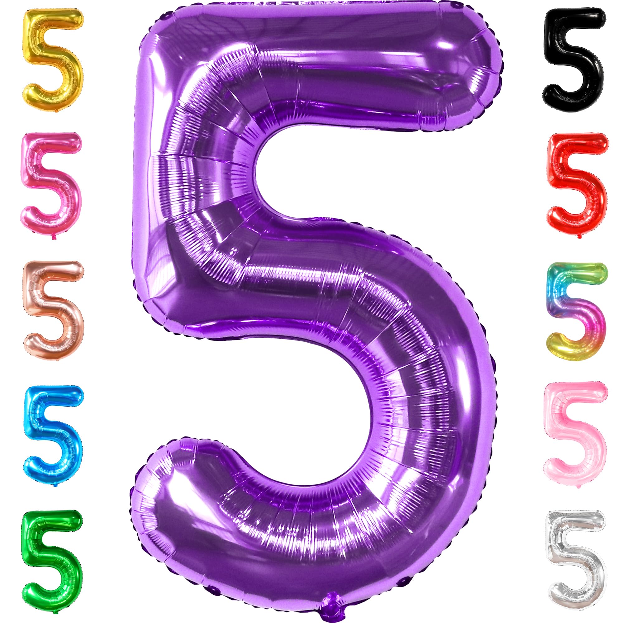 Photo 1 of KatchOn, Giant Purple 5 Balloon Number - 40 Inch | Mylar Purple Number 5 Balloon | Purple Five Balloons, Mermaid Birthday Decorations | Purple 5 Balloon For Happy Anniversary Decorations