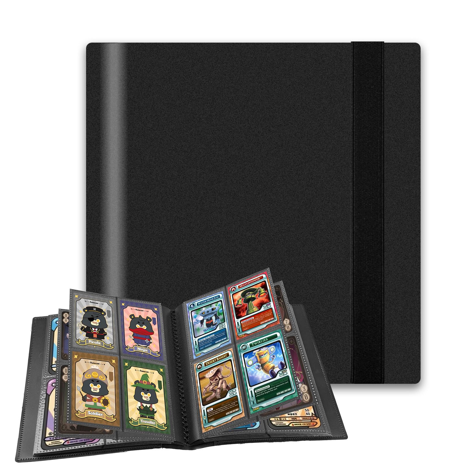 4-Pocket Trading Card Binder, 30 Pages Holding 240 Pockets, PU Trading Card Album Card Folder Card Binder Holder Album for MTG, TCG, Pokemon Yu-Gi-Oh, Basketball Sports Cards, Game Cards
