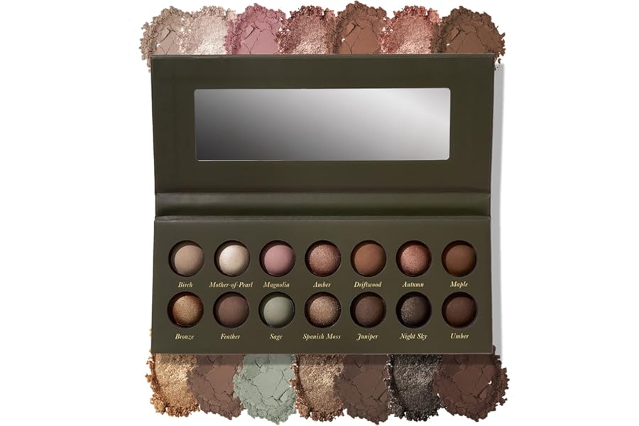 LAURA GELLER NEW YORK The Delectables Earthy Essentials Baked Eyeshadow Palette | 14 Pigmented Eyeshadows Blendable Natural Look