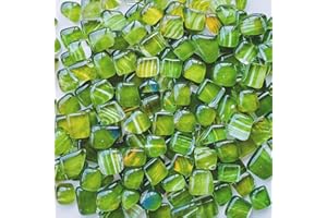 AONUOAO 1.1LB Green Irregular Crystal Glass Mosaic Tiles for Crafts, Mosaic Tiles for Crafts Bulk, Mosaic Pieces for Crafts, Mosaic Making Supplies
