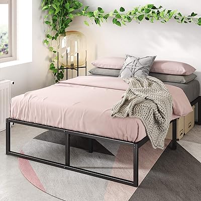 Zinus Lorelai 14-Inch Metal Platform Bed Frame – Twin, Easy Assembly