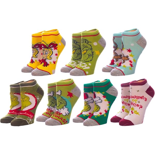 Dr. Seuss How The Grinch Stole Christmas Socks 3-Pack Adult Mid-Calf