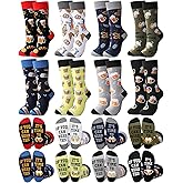 Toulite 8 Pairs Beer Socks for Men Funny Novelty Oktoberfest German Socks Men If You Can Read This for Beer Lovers Accessories Christmas Gift