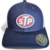 Vintage Automotive Racing Trucker Hat Mesh Backing Snapback - Adjustable with Woven Patch Blue