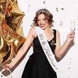 IRYNA 40th Birthday Sash Tiara Set Crystal Crown Fabulous Party Decorations view 3