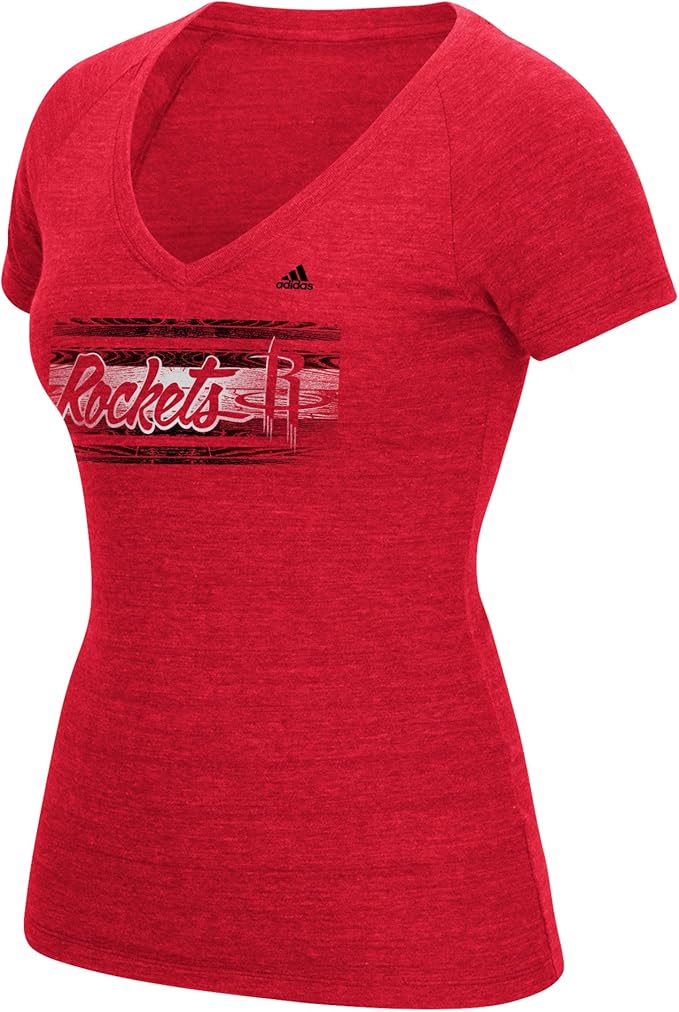 Amazon.com : NBA Houston Rockets Women's Woodgrain Stripe Tri-Blend V-Neck Tee, Large, Red 