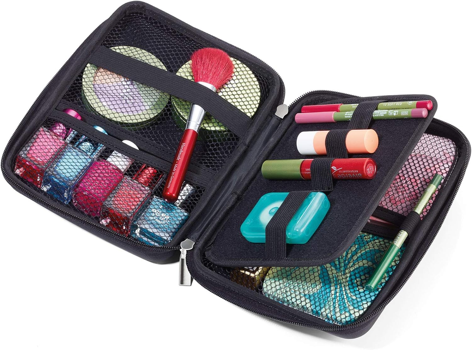 Troika Zipper Organizer Case Travel Case, Cable Organiser, Travel Cosmetics, 3 Inner Compartments, 6 Elastic Loops - Image 4