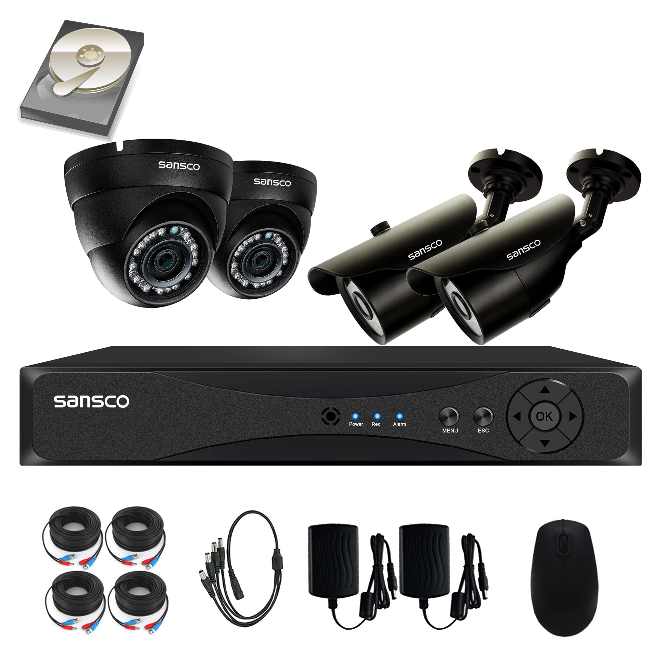 [8CH Expandable] SANSCO Pro CCTV Security Camera System with FHD 1080P
