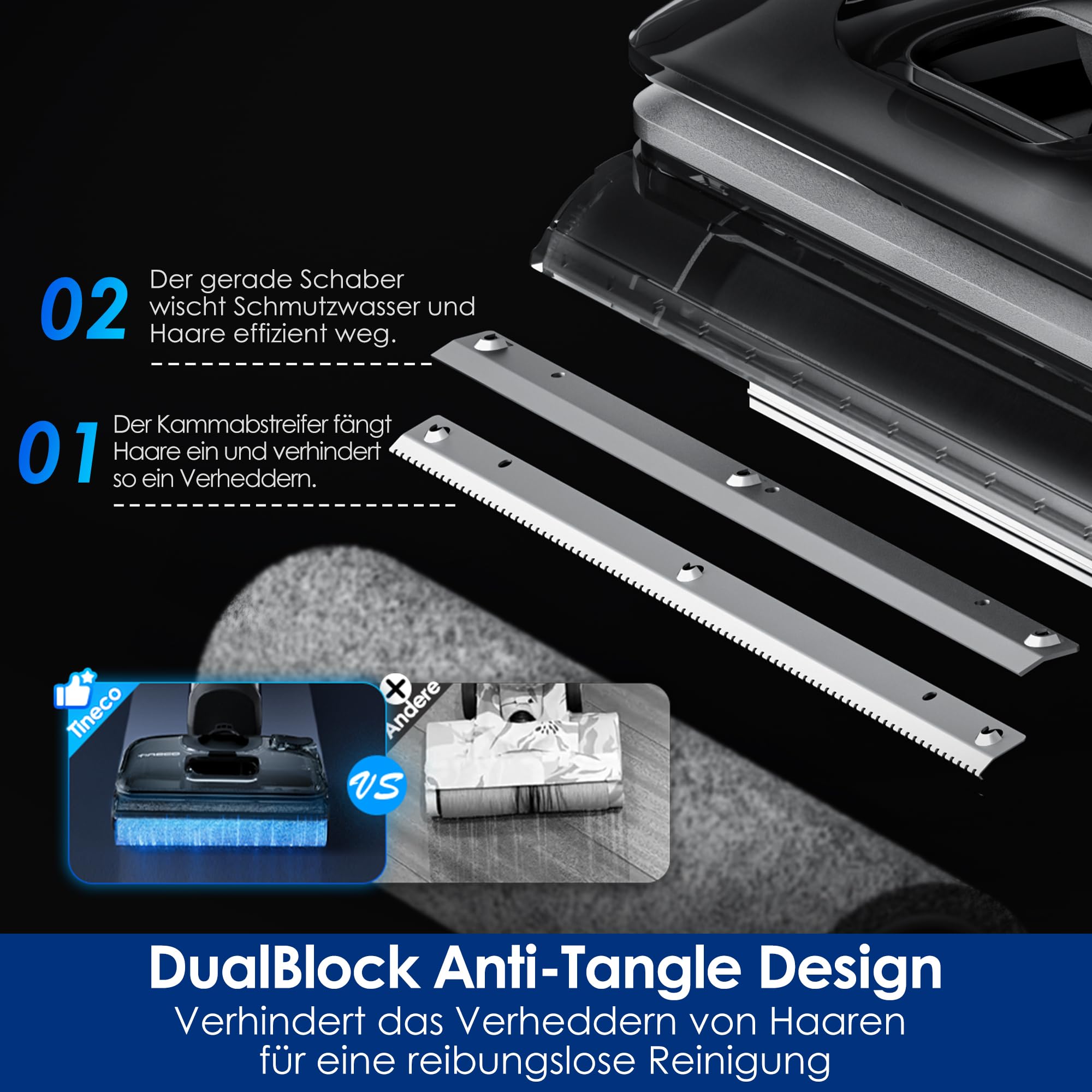 Tineco FLOOR ONE Switch S7 Stretch Nass Trockensauger & Akkusauger Set 5-in-1, FlashDry Selbstreinigung, DualBlock Anti-Tangle, 50 Min Laufzeit 22kPa Multifunktionaler Bodenreiniger für das Ganze Haus 4