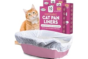 Alfapet Elastic Cat Litter Box Liners - Extra Giant 30 Count - Tear-Resistant Cat Litter Bags - Waterproof Kitty Litter Liners - Fits Litter box Pan Sizes XL, Giant, X-Giant, 37" x 18", 20 lb Capacity